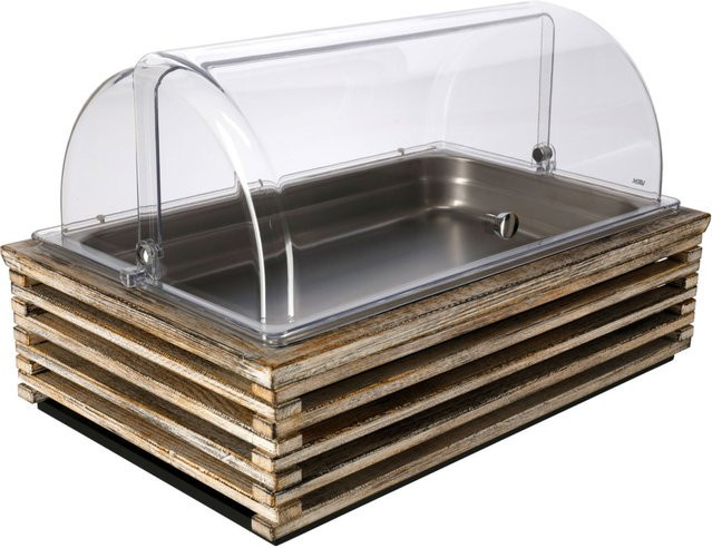 VEGA Buffetvitrine Natchez hoch in Vintage Weiß und Edelstahl mit transparenten Elementen, B/T/H: 57,5 x 37,0 x 27,7 cm - Bild 1
