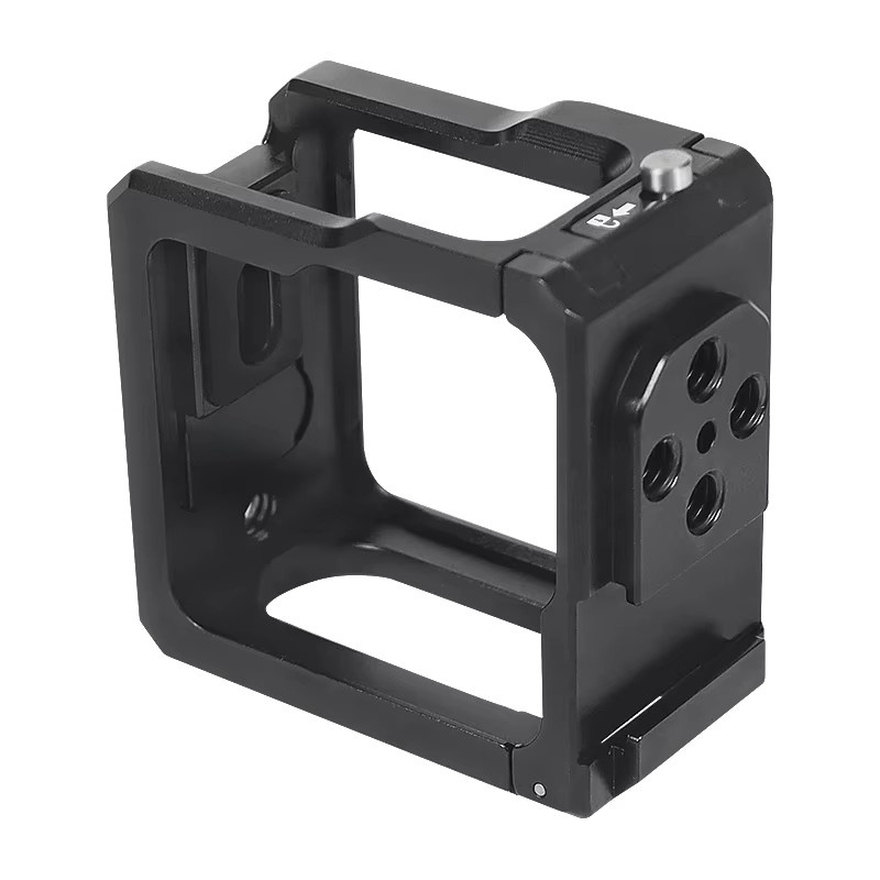 GoPro 11 Action Kamera Käfig Metall Rahmen in Schwarz mit 1/4 Zoll Kalt Schuh Licht Halter und Seitenabdeckung - Bild 2