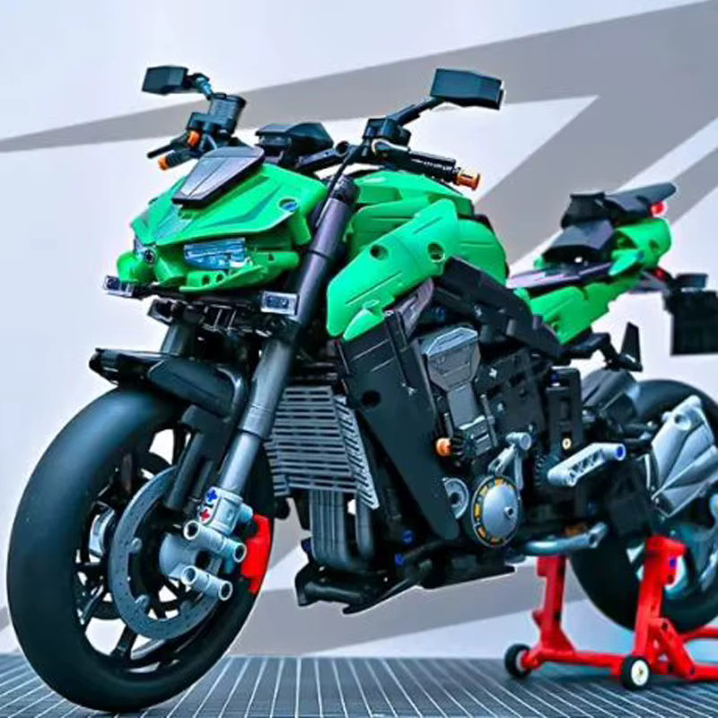 CETYL MOC Z1000 Motorrad Modellbaustein Set in Grün mit 2089 Teilen - Bild 3