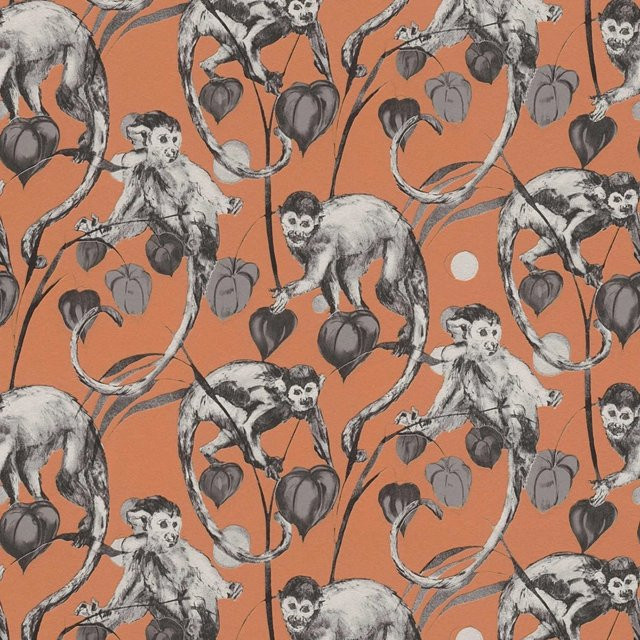 Tadessi Vliestapete Floral M1-No.663 in Orange mit botanischem Muster - Bild 1