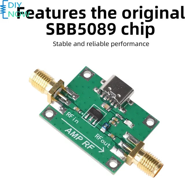 DIY NOW RF-Breitbandverstärker SBB5089 mit 20dB Verstärkung, 5MHz-6GHz, Grün - Bild 1