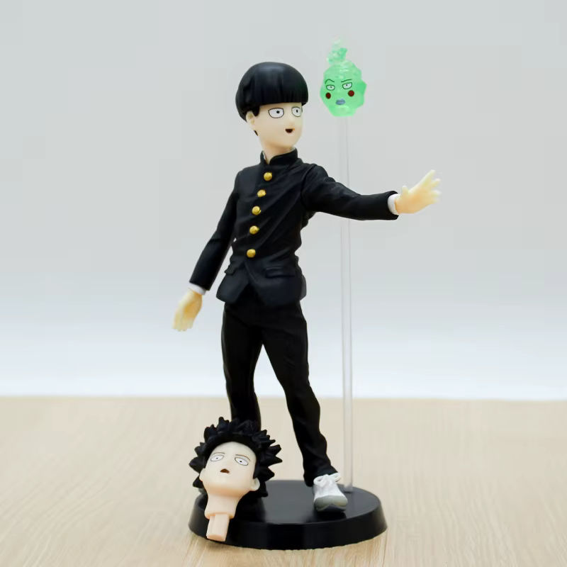 XIWANXILE Mob Psycho 100 III Shigeo Kageyama Anime Figur, schwarze Action Figure mit Arataka Reigen und Dimple, Sammelmodell aus Kunststoff, Höhe: 16 cm - Bild 2
