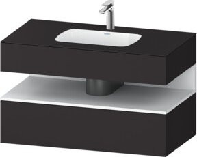 Duravit Einbauwaschtisch-Möbel-Set Qatego mit LED-Beleuchtung, Farbe Weiß matt/Grau, B/T/H: 100 x 55 x 60 cm - Bild 1