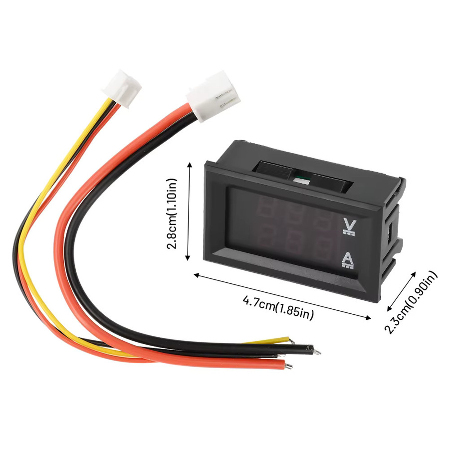 Gaqqee Mini Digital Voltmeter Amperemeter mit Dual LED Display in Blau und Rot, 100V 100A - Bild 2