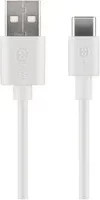 Goobay USB-Kabel mit USB-C-Stecker und USB-A-Stecker in Weiß, 15 cm - Bild 1