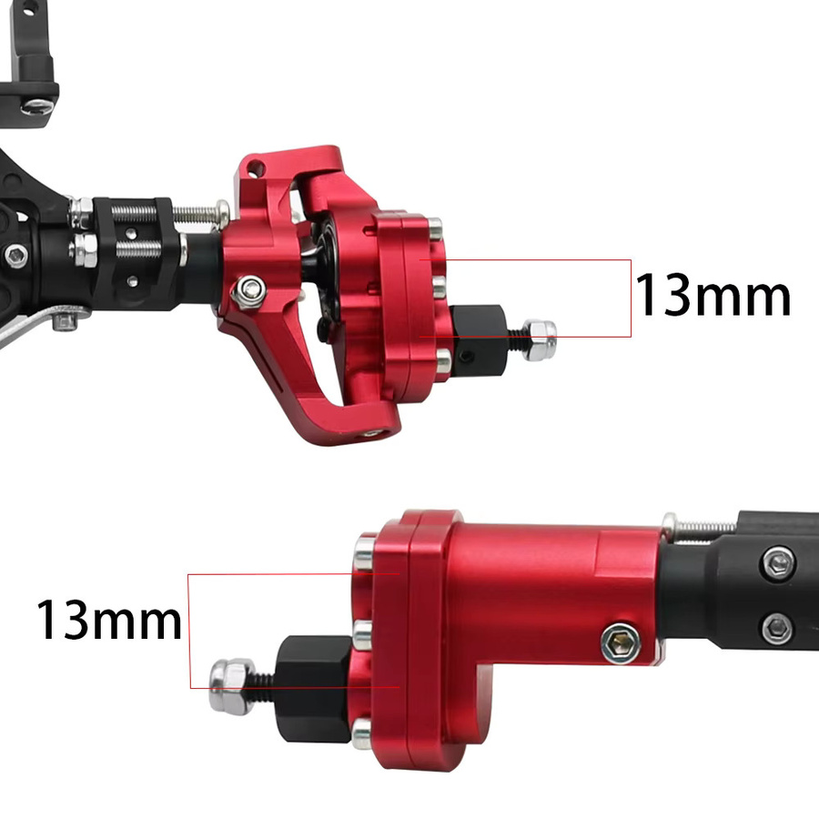 Axial SCX10 II Vordere und hintere Portalachse, CNC-Aluminiumlegierung, eloxiert, Rot - Bild 3
