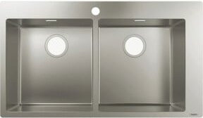 Hansgrohe Einbauspüle S711-F765 in Silber mit 2 Hauptbecken, B/H: 84,5 x 48,0 cm - Bild 1