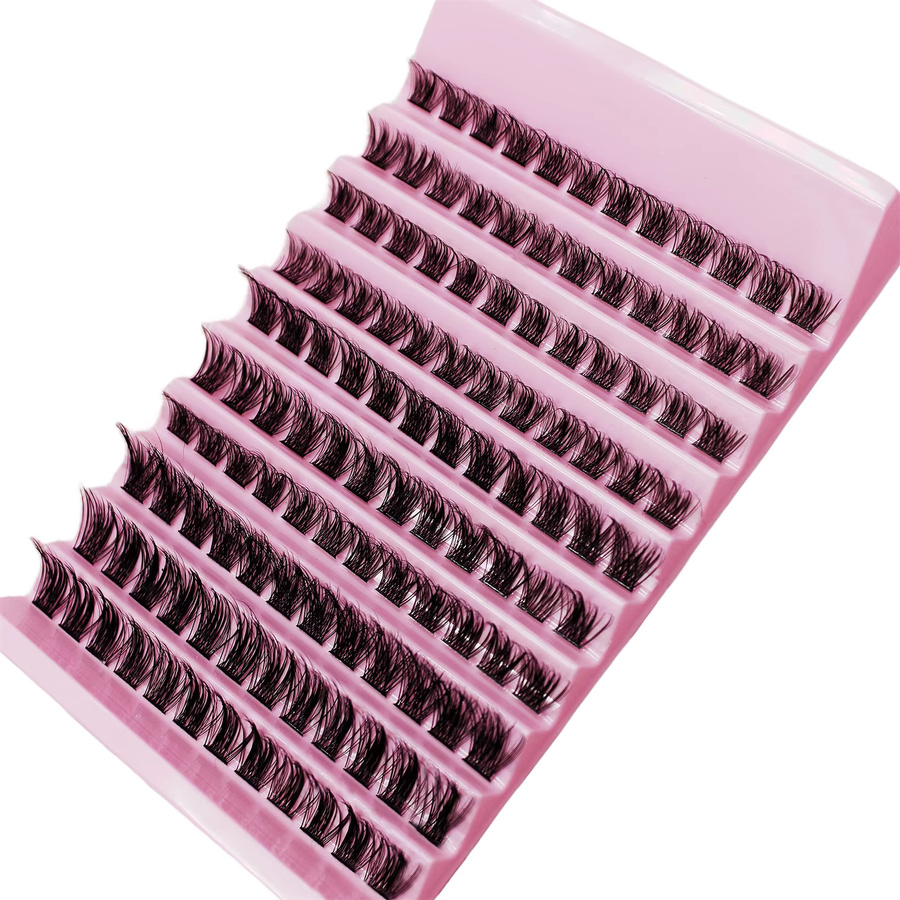 Wimperncluster, 120 Stück, 8–16 mm, D-Locken, Black, Natürlich - Bild 3