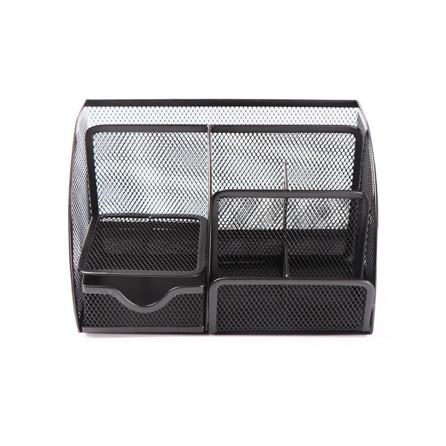 MTMA Schreibtisch-Organizer aus Stahlgeflecht mit 6 Fächern, Schwarz, B/T/H: 14,0 x 13,0 x 13,0 cm - Bild 3