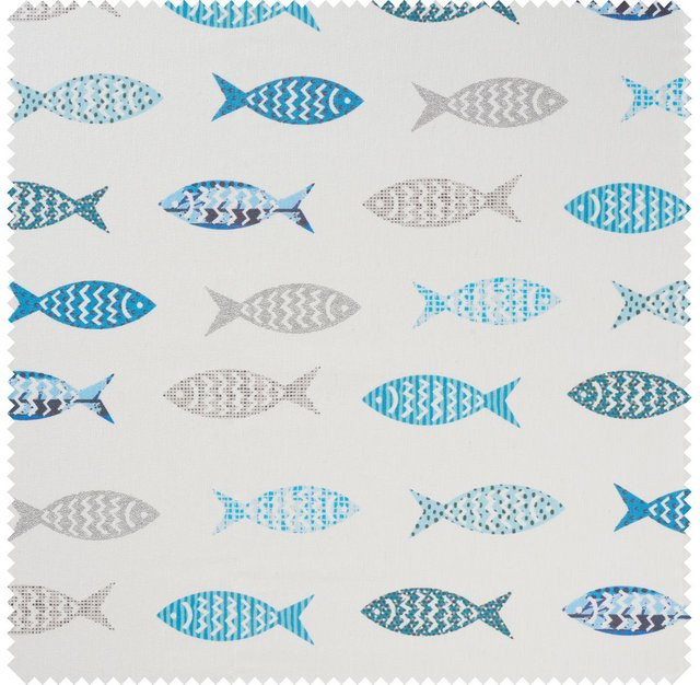 Globaltex Baumwoll-Stoff Fische in Blau und Multicolour, Acryl beschichtet - Bild 1