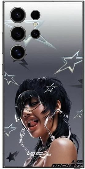 Samsung Galaxy S24 Ultra Handyhülle Rockstar Lisa Blackpink Design in Schwarz und Grau - Bild 1