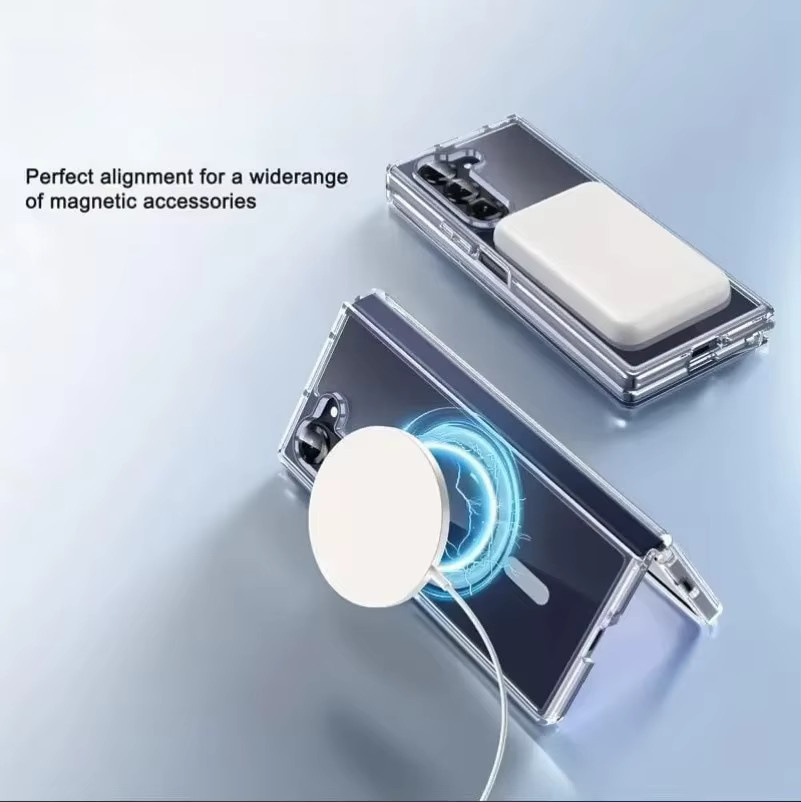NUCWIN Transparente Magnetische Hülle für Samsung Galaxy Z Fold 7 mit kabelloser Ladefunktion aus PC und TPU - Bild 2