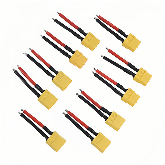 5 Paar XT60 Stecker-Buchse-Verbinder mit 50 mm 14AWG Silikonkabel in Gelb für RC-Drohnen, Quadcopter, Autos, Boote und Lipo-Akkus - Bild 1