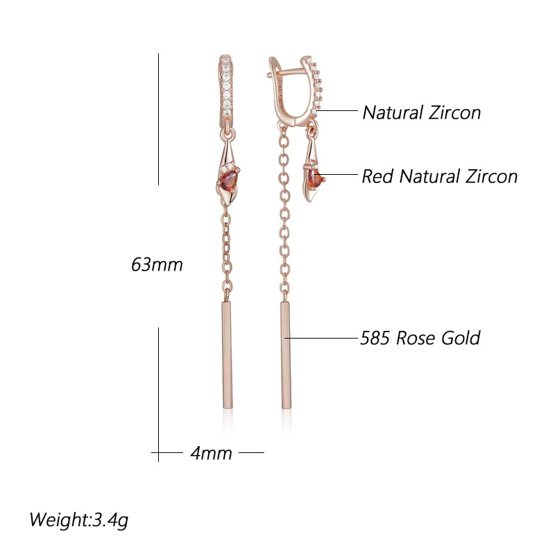 Kinel Ohrringe, 585 Gold, Roségold, Zirkonia, Damen - Bild 2