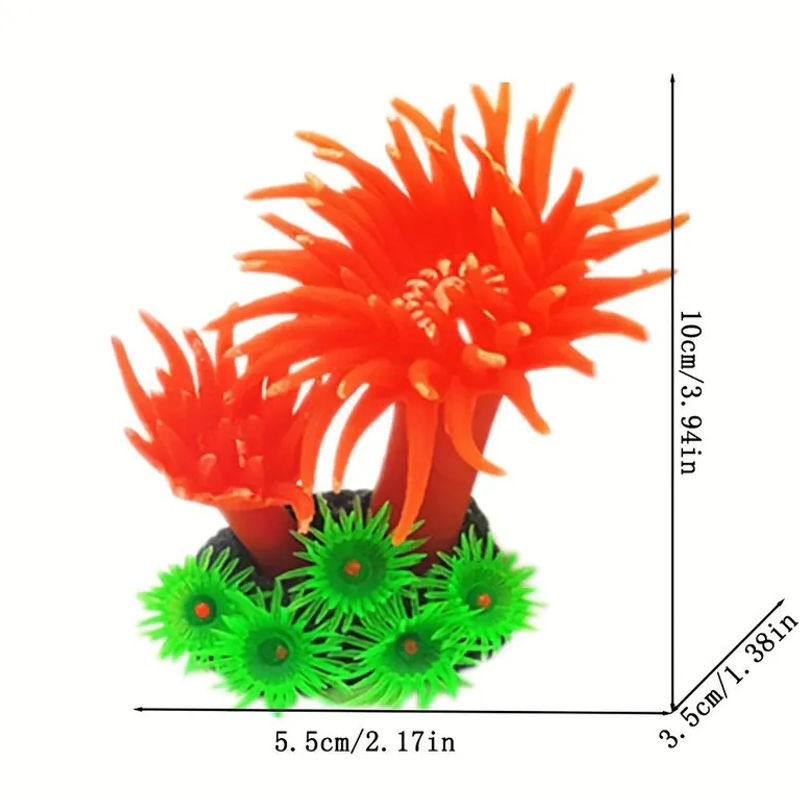 SZ-Damai 2er-Set künstliche Aquarienpflanzen aus Silikon in Gelb als Meeresbaum-Dekoration für dein Fischbecken - Bild 1