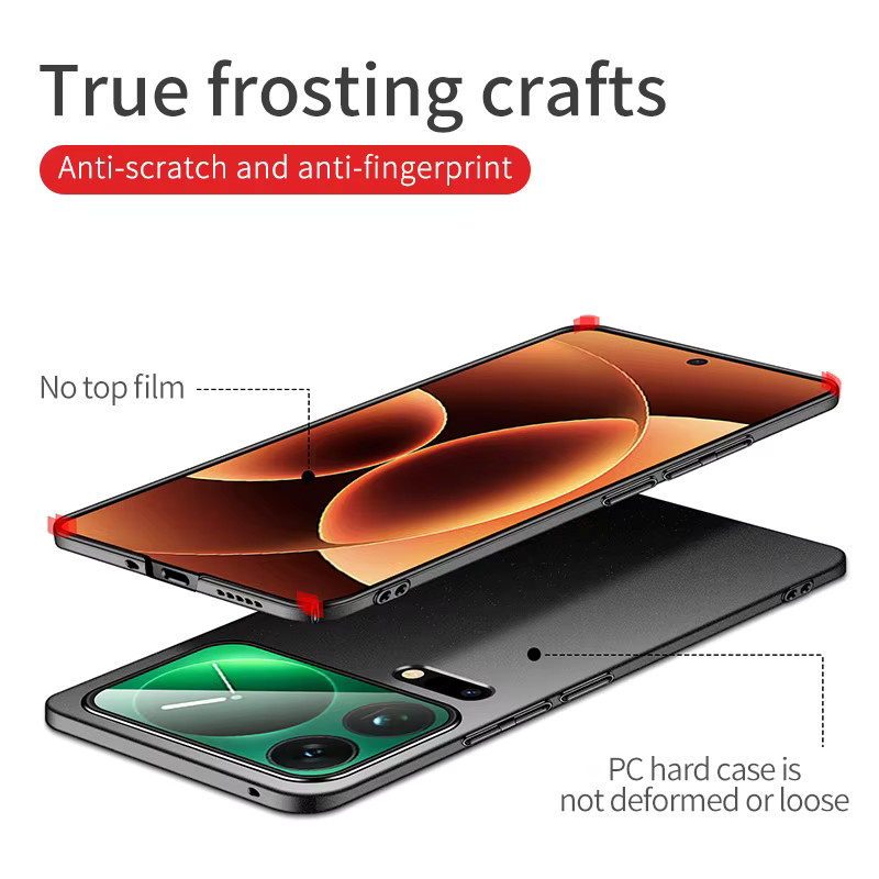 Stoßfeste Schutzhülle für Xiaomi 17 17T Mi17 Pro Max Ultra 5G in Schwarz, ultraflache und leichte Hartplastik-Hülle mit mattem Finish - Bild 2