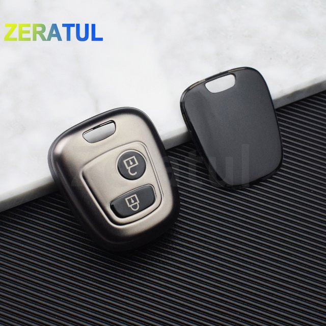 Silikon Schlüsselhülle für Citroen C3 C1 Berlingo, Toyota Aygo und Peugeot 107/206/307/406, 2 Tasten, Schwarz, Zeratul - Bild 1