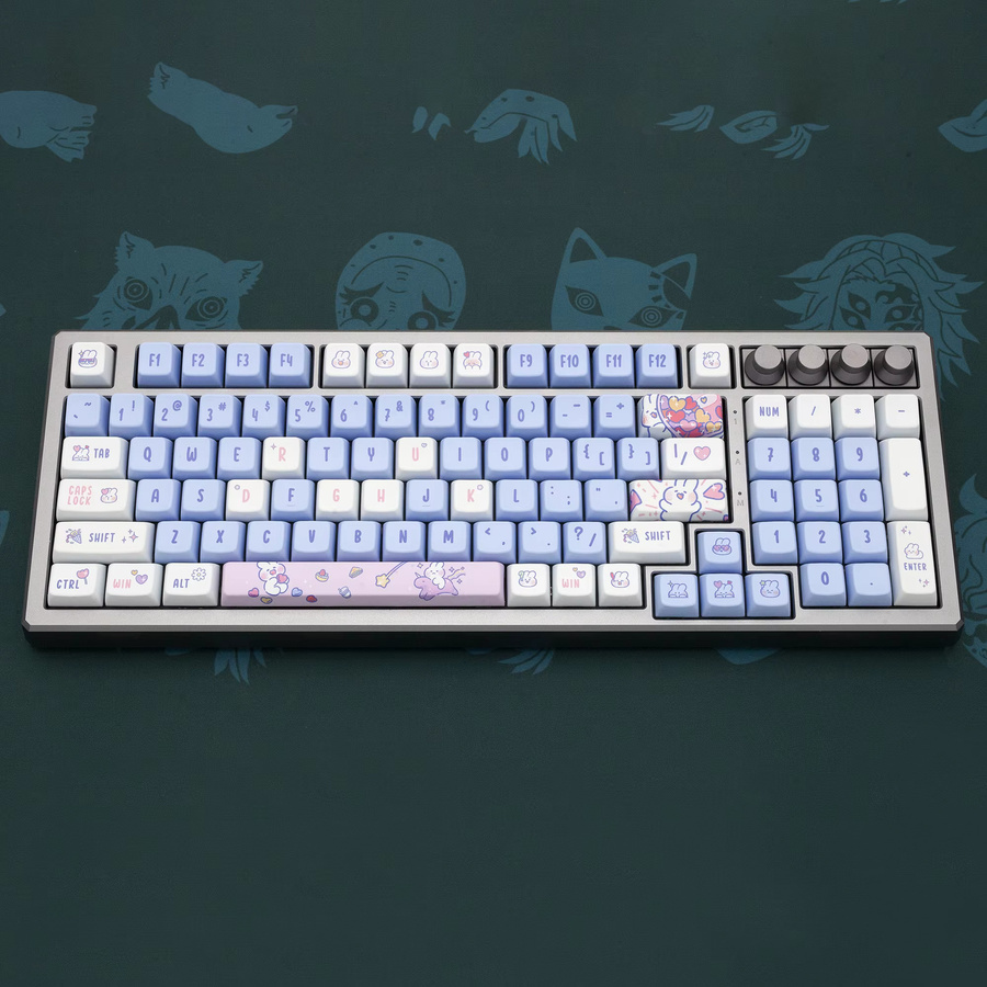 KPREPUBLIC Hasen-Tastenkappen mit Sublimationsdruck aus dickem PBT MDA für mechanische Tastaturen, Multicolor - Bild 4