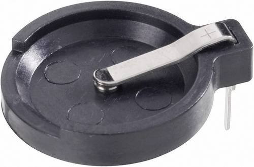 Keystone Electronics 502 Knopfzellenhalter Schwarz für CR1616, CR1620, CR1625, CR1632 Horizontal Durchsteckmontage THT Ø x H: 19 mm x 11 mm - Bild 1
