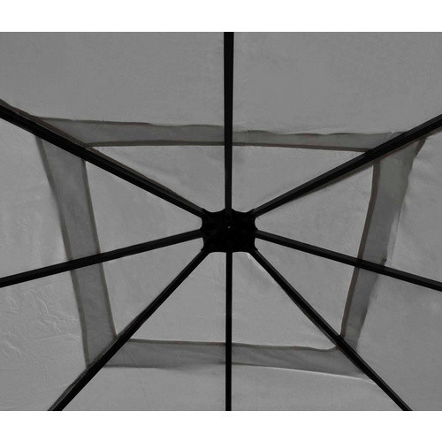 MVG Pergola MVG-HA014 in Grau mit Seitenwand und Moskitonetz, B/T: 400 x 400 cm, Stahlgestell - Bild 1