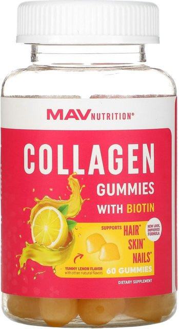 MAV Nutrition Kollagen-Gummibärchen mit Biotin, Zitronengeschmack, 60 Stück - Bild 1