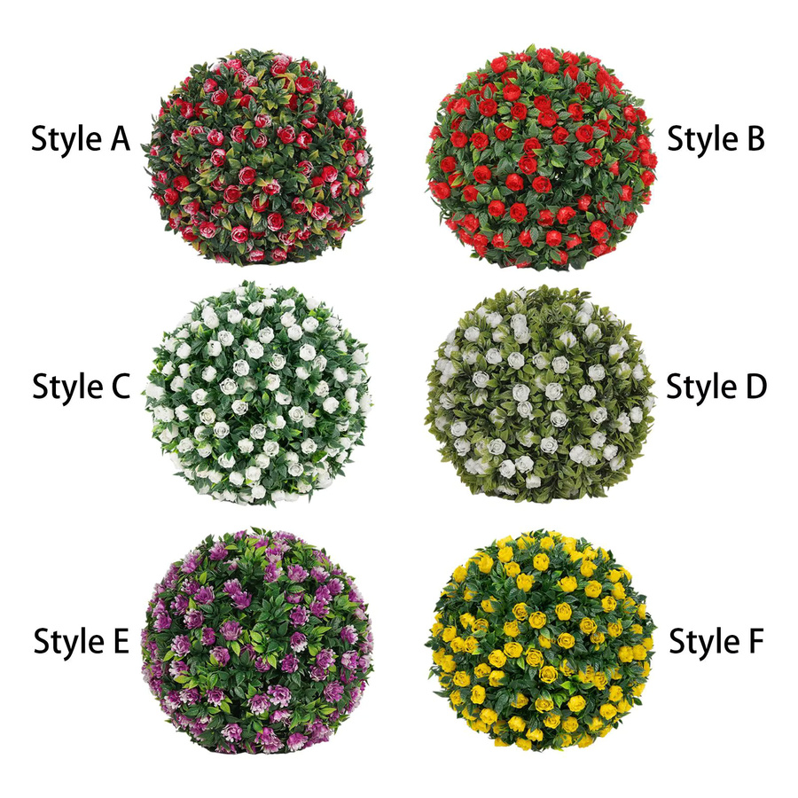 Kesoto Dekorative Kunstpflanze als runder Topiary-Ball für die Tischdekoration, Grün, Durchmesser: 20 cm - Bild 4