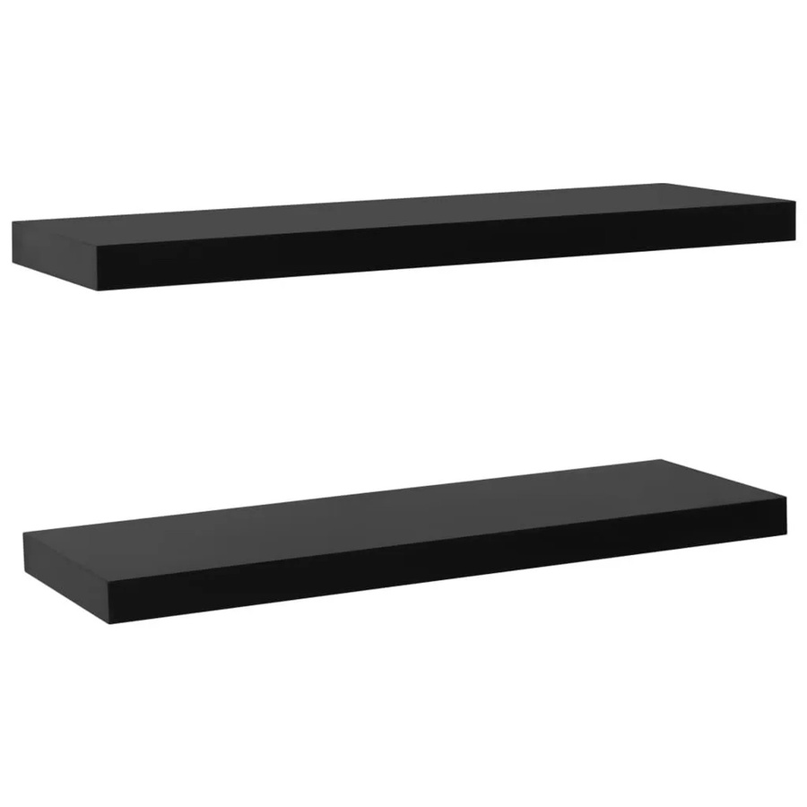 vidaXL Schweberegale 2er Set Schwarz B/T/H: 100 x 20 x 3,8 cm - Bild 2