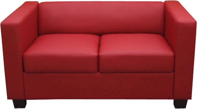 MCW 2er Sofa Lille aus Leder in Rot - Bild 2