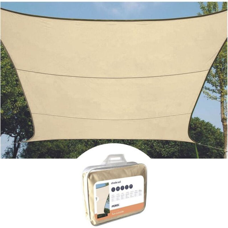 Perel Sonnensegel rechteckig aus Polyester in Cremefarben B: 300 cm, T: 200 cm - Bild 2