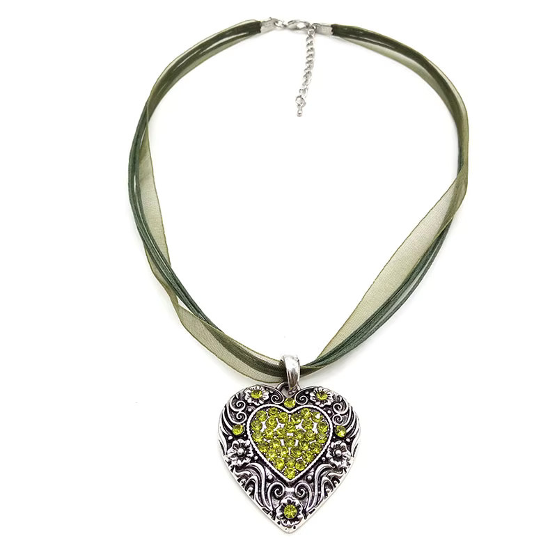 XYFBS Halskette, Silber, Herz, Blumen, Kristall, Damen - Bild 3