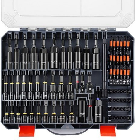 VEVOR Nut Driver Set 80-teilig in Schwarz mit SAE und metrischen Größen, magnetische Steckschlüssel inklusive Verlängerungsstäben, Universalsteckdose und Tragebox für KFZ-Reparaturen und Heimwerkerprojekte - Bild 1
