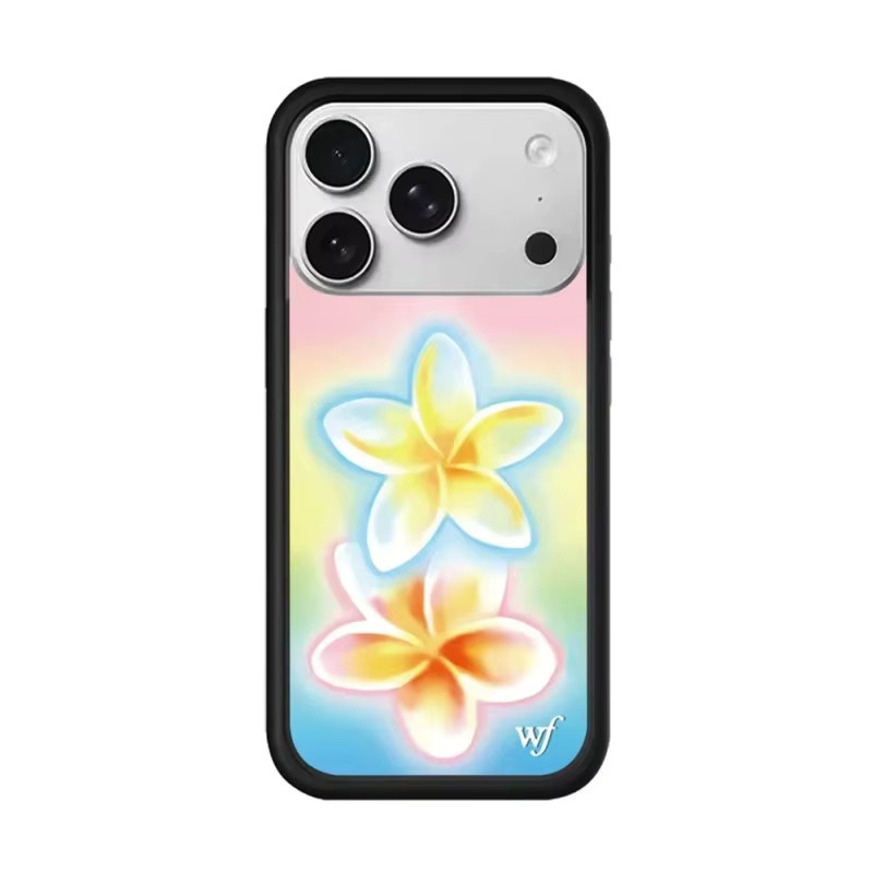 Wildflower Handyhülle mit Erdbeer-Kirsch-Pastell-Plumeria und niedlichem Cartoon-Bären für iPhone 12 13 14 15 16 17 Pro Max Plus - Bild 2