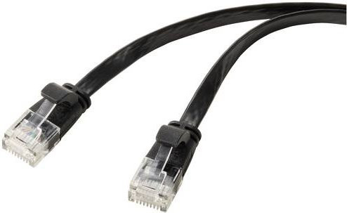 Renkforce RF-5771530 RJ45 Patchkabel CAT 6 U/UTP Ethernet/LAN Schwarz, Länge: 0,5 m - Bild 1