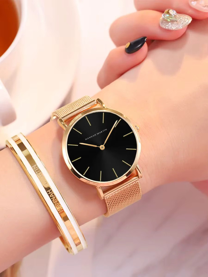 Hannah Martin Armbanduhr, Quarz, Edelstahl, Gold, 36 mm, Damen - Bild 1