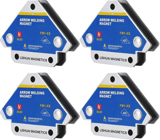 4er-Set Magnetische Schweißfixierer mit 45°, 90° und 135° Winkeln, Ferrit-Schweißpositionierer mit 12,5 kg Haltekraft - Bild 1