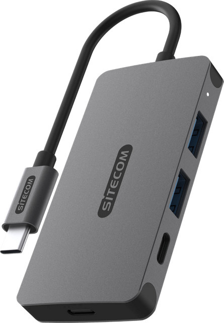 Sitecom USB-Hub mit USB-C- und USB-A-Anschlüssen in Grau - Bild 1