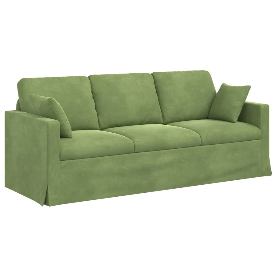 vidaXL Sofa Hellgrün aus Samt mit Metallrahmen B/T/H: 198 x 78 x 80 cm - Bild 2