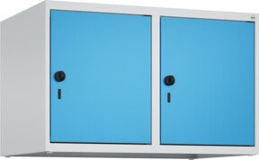 C+P Aufsatzschrank 7035/5012 mit 2 Abteilen und Sicherheits-Drehriegel, B/T/H: 50 x 80 x 50 cm, Lichtgrau und Lichtblau - Bild 1