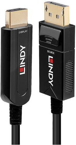 Lindy DisplayPort auf HDMI Hybrid-Kabel in Schwarz mit 4K Unterstützung, Länge: 30,0 m - Bild 2