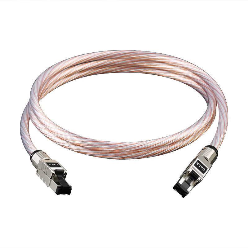 YYAUDIO HiFi Cat8 Ethernet-Kabel aus Kupfer und Silber, geflochtenes RJ45 Netzwerk-Patchkabel für Audio und Router, Silber - Bild 4