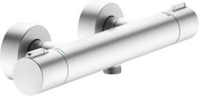 Keuco Thermostat-Brausemischer Plan blue AP in Aluminium-finish mit Safety-Stop in Blau und Silber - Bild 1