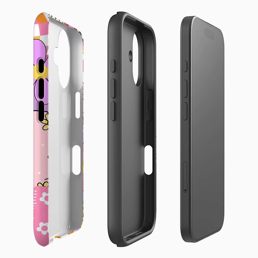 Potdemiel Handyhülle mit Retro-Groovy-Muster für iPhone 11 bis iPhone 17 Pro Max Plus, doppelschichtige Rückabdeckung, multicolour - Bild 2
