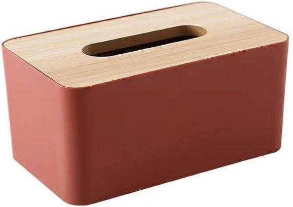 Bestbags Multifunktionale Taschentuchbox aus Holz in Rot für Wohnzimmer und Esszimmer - Bild 1