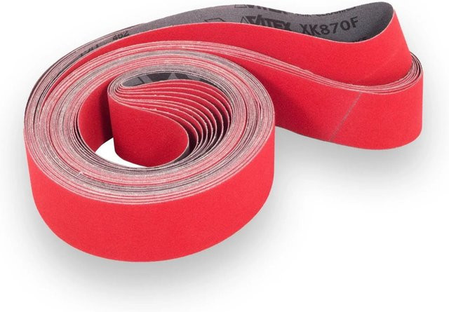 VSM Gewebe Schleifband Set in Rot, 7 Stück, Korn P80 bis P400, B: 50 mm, L: 2000 mm - Bild 1