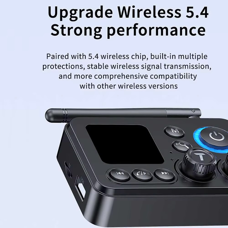 kebidumei Bluetooth 5.4 Audio Adapter als Empfänger und Sender mit optischem/koaxialem Anschluss, 3,5 mm Klinke sowie TF/U-Disk Play in Schwarz - Bild 2