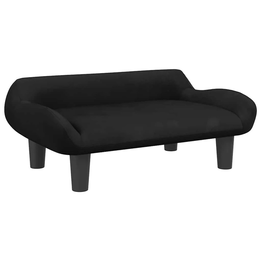 vidaXL Hundebett Sofa aus Samt in Schwarz, B/T/H: 70 x 40 x 24 cm - Bild 2