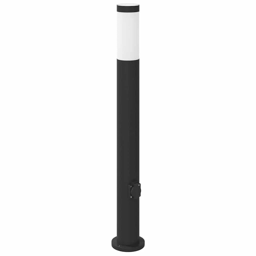 vidaXL Pollerleuchte mit Auslass in Edelstahl, Farbe: Silber, IP44, E27, Höhe: 80 cm - Bild 2