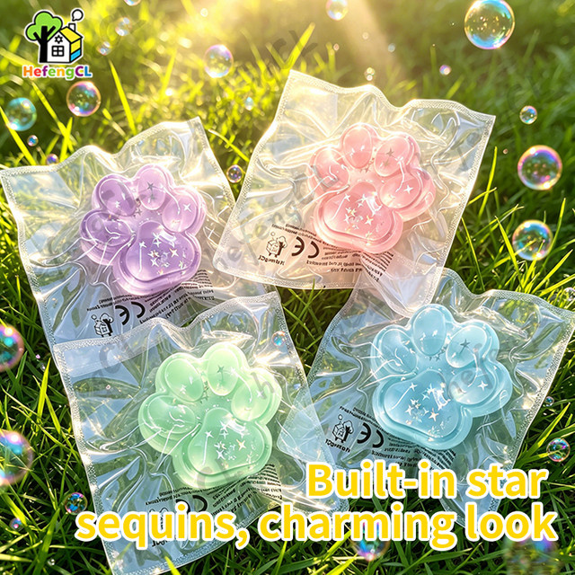 HefengCL Transparente Katzenpfoten-Squishy-Spielzeuge mit Stern-Pailletten, verschiedene Farben - Bild 1