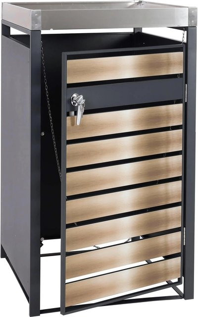 PROREGAL Mülltonnenbox für 1 Tonne mit Pflanzkasten in Anthrazit Gold, B/T/H: 125 x 68 x 80 cm - Bild 1