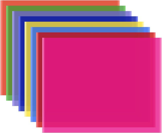 Andoer PET Gel-Beleuchtungsfilter Set, 8 Farben, transparent, B: 50 cm, H: 40 cm - Bild 1